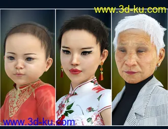 3D打印模型Cute Baby Hairs for Genesis 8 Female(s)的图片