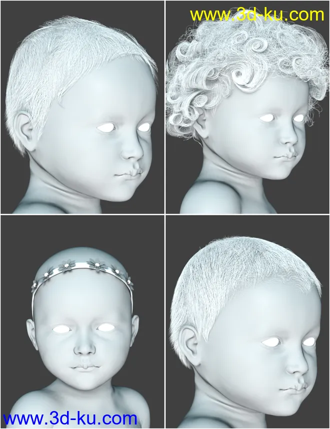 Cute Baby Hairs for Genesis 8 Female(s)模型的图片11