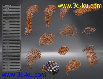 3D打印模型Cyber Hair for Genesis 8 Female(s)的图片
