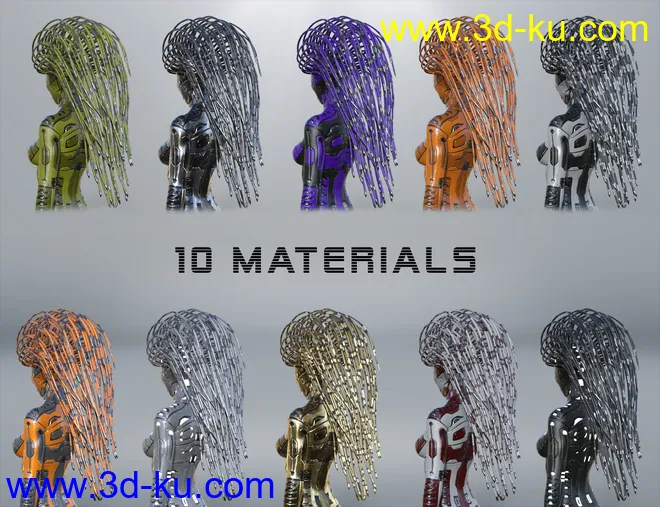 Cyber Hair for Genesis 8 Female(s)模型的图片5