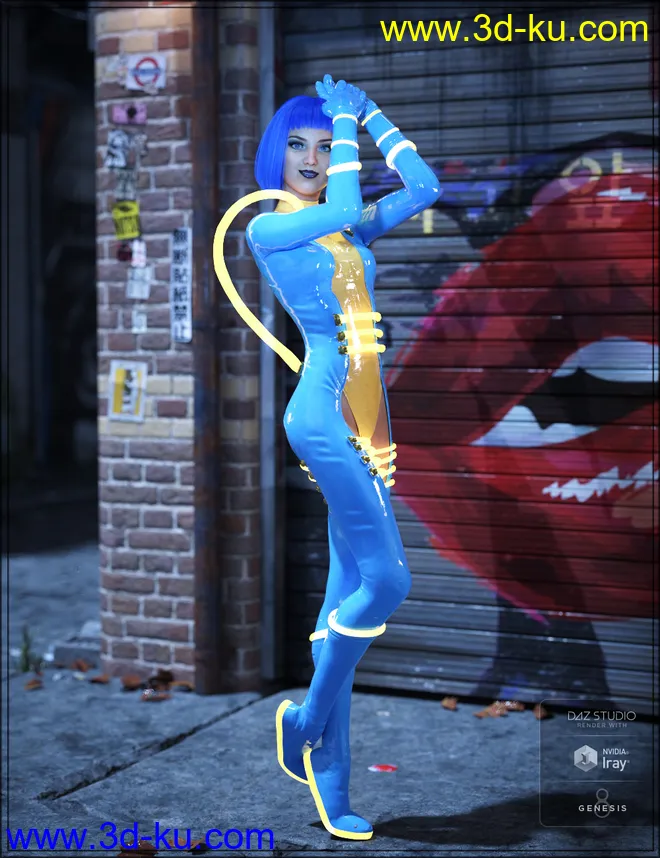 Cyber Neon Catsuit for Genesis 8 Female(s)模型的图片2