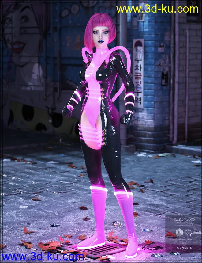 Cyber Neon Catsuit for Genesis 8 Female(s)模型的图片5