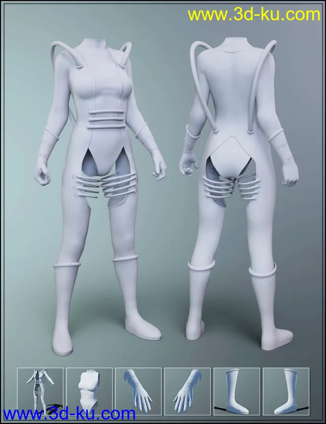 Cyber Neon Catsuit for Genesis 8 Female(s)模型的图片8