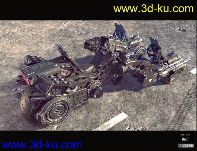 Cyborg Three Wheel Motorbike模型的图片3