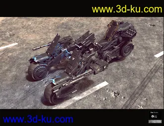 3D打印模型Cyborg Three Wheel Motorbike的图片