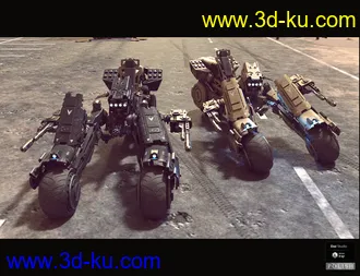 3D打印模型Cyborg Three Wheel Motorbike的图片