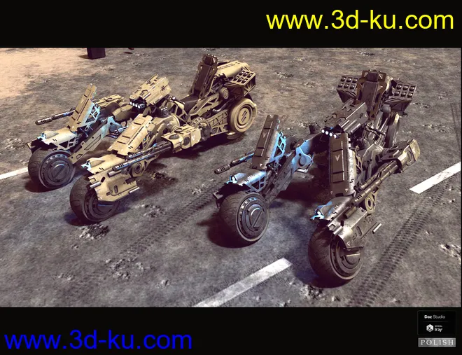 Cyborg Three Wheel Motorbike模型的图片6