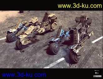 3D打印模型Cyborg Three Wheel Motorbike的图片
