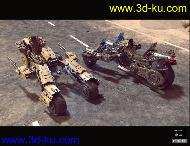 Cyborg Three Wheel Motorbike模型的图片7