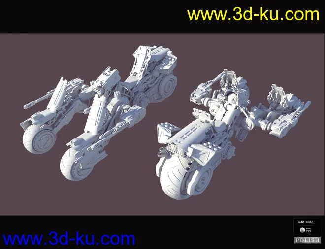 Cyborg Three Wheel Motorbike模型的图片9
