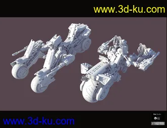 3D打印模型Cyborg Three Wheel Motorbike的图片