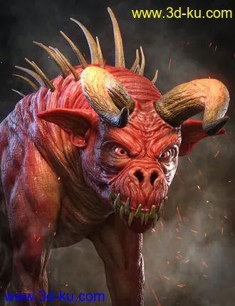 3D打印模型Demon Dog HD for Daz Dog 8的图片