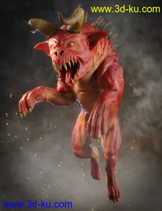 3D打印模型Demon Dog HD for Daz Dog 8的图片
