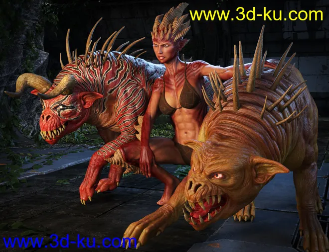 Demon Dog HD for Daz Dog 8模型的图片4