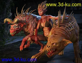 3D打印模型Demon Dog HD for Daz Dog 8的图片