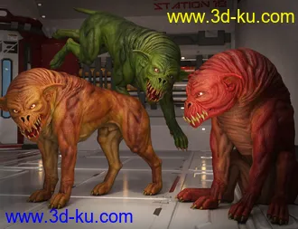 3D打印模型Demon Dog HD for Daz Dog 8的图片