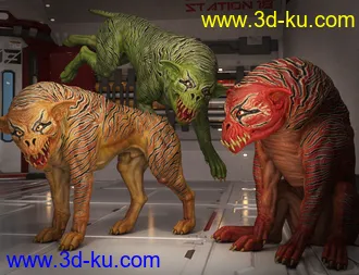 3D打印模型Demon Dog HD for Daz Dog 8的图片