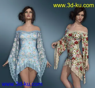 3D打印模型dForce - Constance Dress for G8F的图片