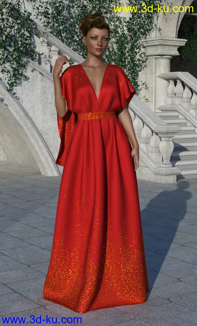 dForce - Jessica Gown for G8F模型的图片1