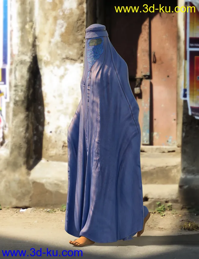 dForce Afghan Burqa for Genesis 8 Female(s)模型的图片3