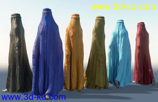 dForce Afghan Burqa for Genesis 8 Female(s)模型的图片7