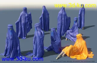 3D打印模型dForce Afghan Burqa for Genesis 8 Female(s)的图片