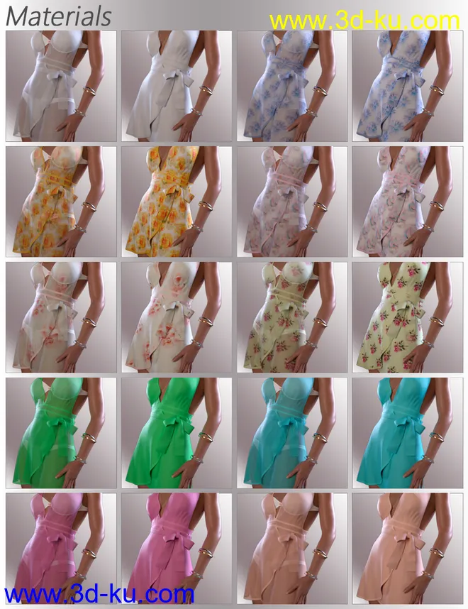 dForce Aimee Candy Dress for Genesis 8 Female(s)模型的图片6
