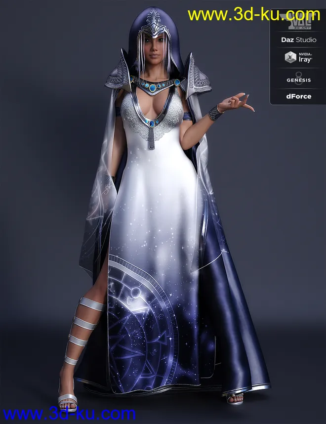 dForce Astral Jossie Outfit for Genesis 8 Female(s)模型的图片6