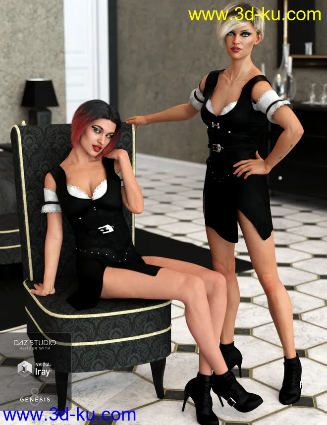 dForce Bellarose Outfit for Genesis 8 Female(s)模型的图片4