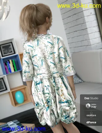 3D打印模型dForce Boho Boutique Bubble Dress for Genesis 8 Female(s)的图片