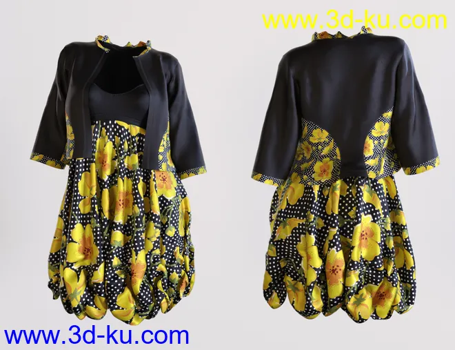 dForce Boho Boutique Bubble Dress for Genesis 8 Female(s)模型的图片7