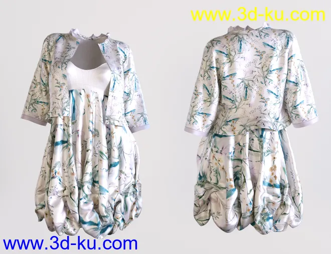 dForce Boho Boutique Bubble Dress for Genesis 8 Female(s)模型的图片8