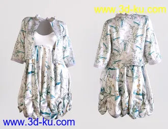 3D打印模型dForce Boho Boutique Bubble Dress for Genesis 8 Female(s)的图片