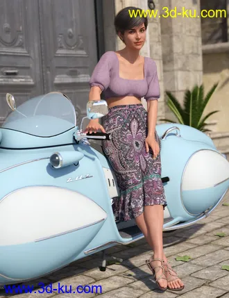 3D打印模型dForce Boho Ruffle Dress for Genesis 8 Female(s)的图片