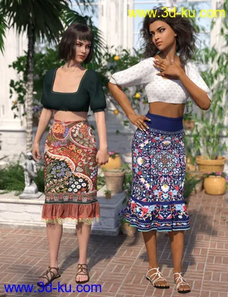3D打印模型dForce Boho Ruffle Dress Textures的图片