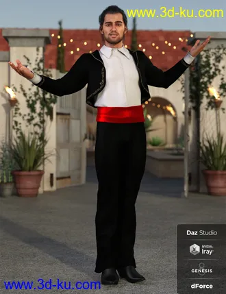 3D打印模型dForce Bolero Style Outfit for Genesis 8 Male(s)的图片