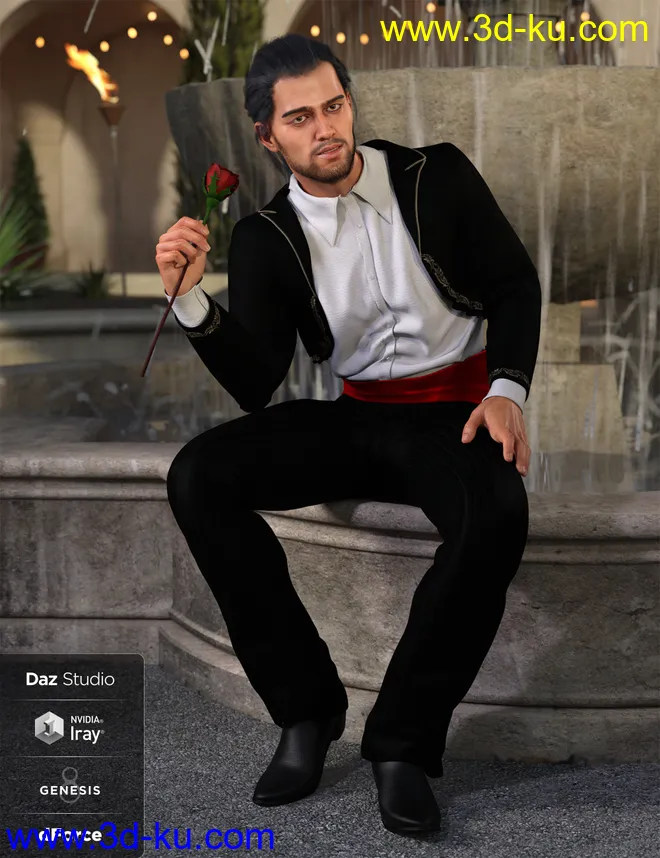 dForce Bolero Style Outfit for Genesis 8 Male(s)模型的图片2