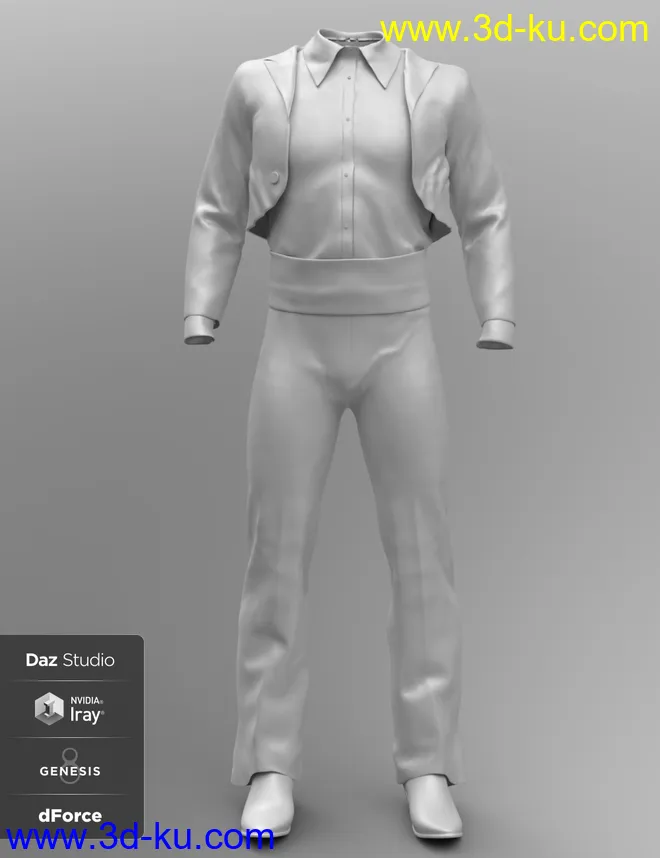 dForce Bolero Style Outfit for Genesis 8 Male(s)模型的图片5