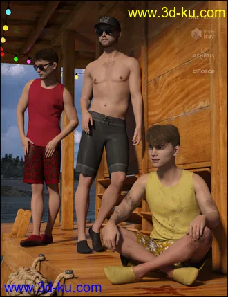3D打印模型dForce Boys in the Sun Outfit for Genesis 8 Male(s)的图片