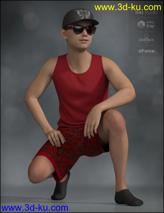 dForce Boys in the Sun Outfit for Genesis 8 Male(s)模型的图片3