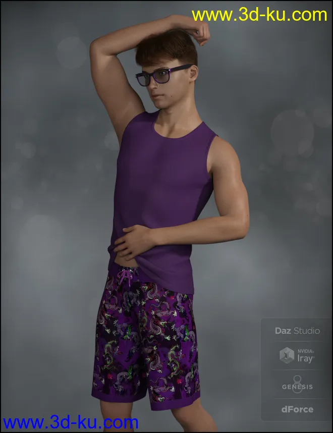 dForce Boys in the Sun Outfit for Genesis 8 Male(s)模型的图片4