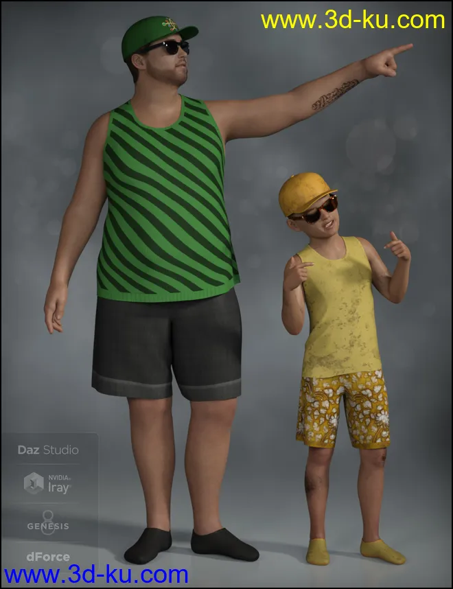 dForce Boys in the Sun Outfit for Genesis 8 Male(s)模型的图片5