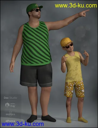 3D打印模型dForce Boys in the Sun Outfit for Genesis 8 Male(s)的图片
