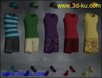 3D打印模型dForce Boys in the Sun Outfit for Genesis 8 Male(s)的图片