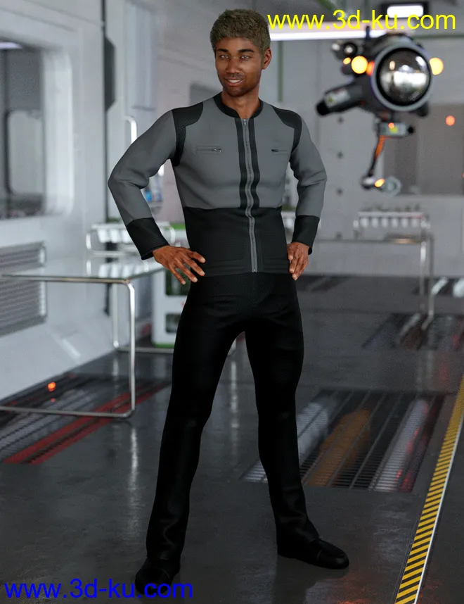 dForce Bridge Officer Outfit for Genesis 8 Male(s)模型的图片1