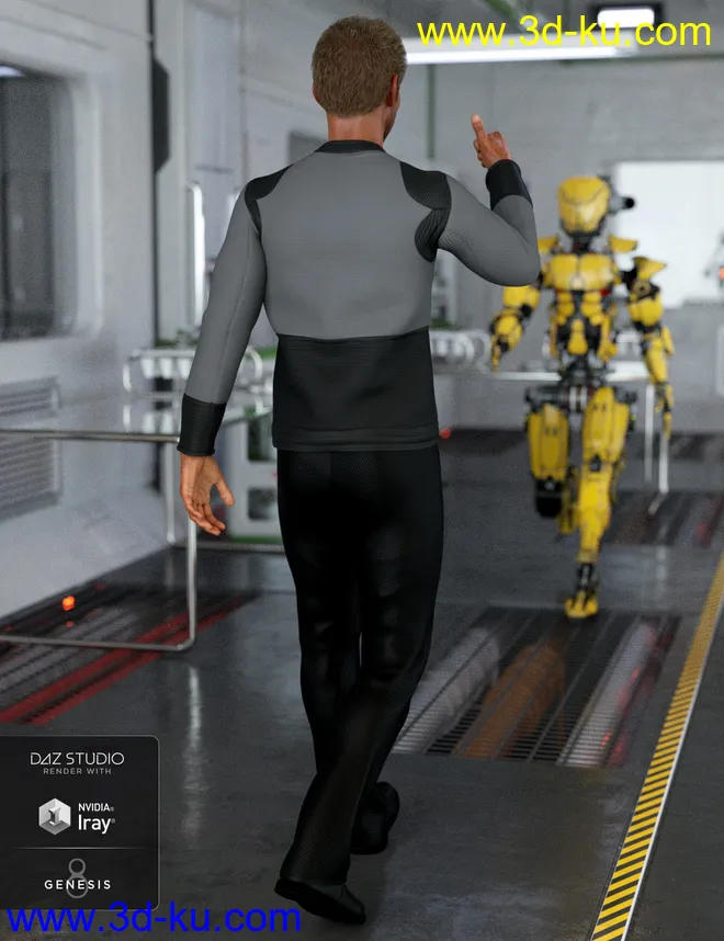 dForce Bridge Officer Outfit for Genesis 8 Male(s)模型的图片3