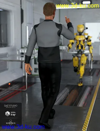 3D打印模型dForce Bridge Officer Outfit for Genesis 8 Male(s)的图片