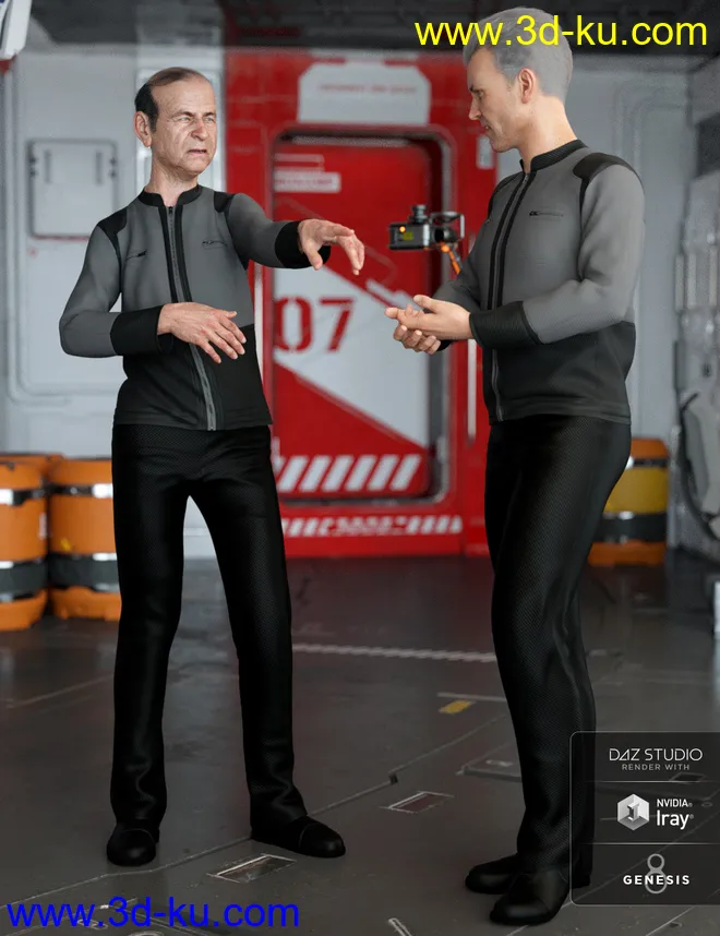 dForce Bridge Officer Outfit for Genesis 8 Male(s)模型的图片4