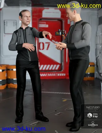 3D打印模型dForce Bridge Officer Outfit for Genesis 8 Male(s)的图片