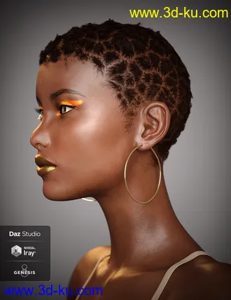 3D打印模型dForce C1 Spiky Hair for Genesis 3 and 8的图片